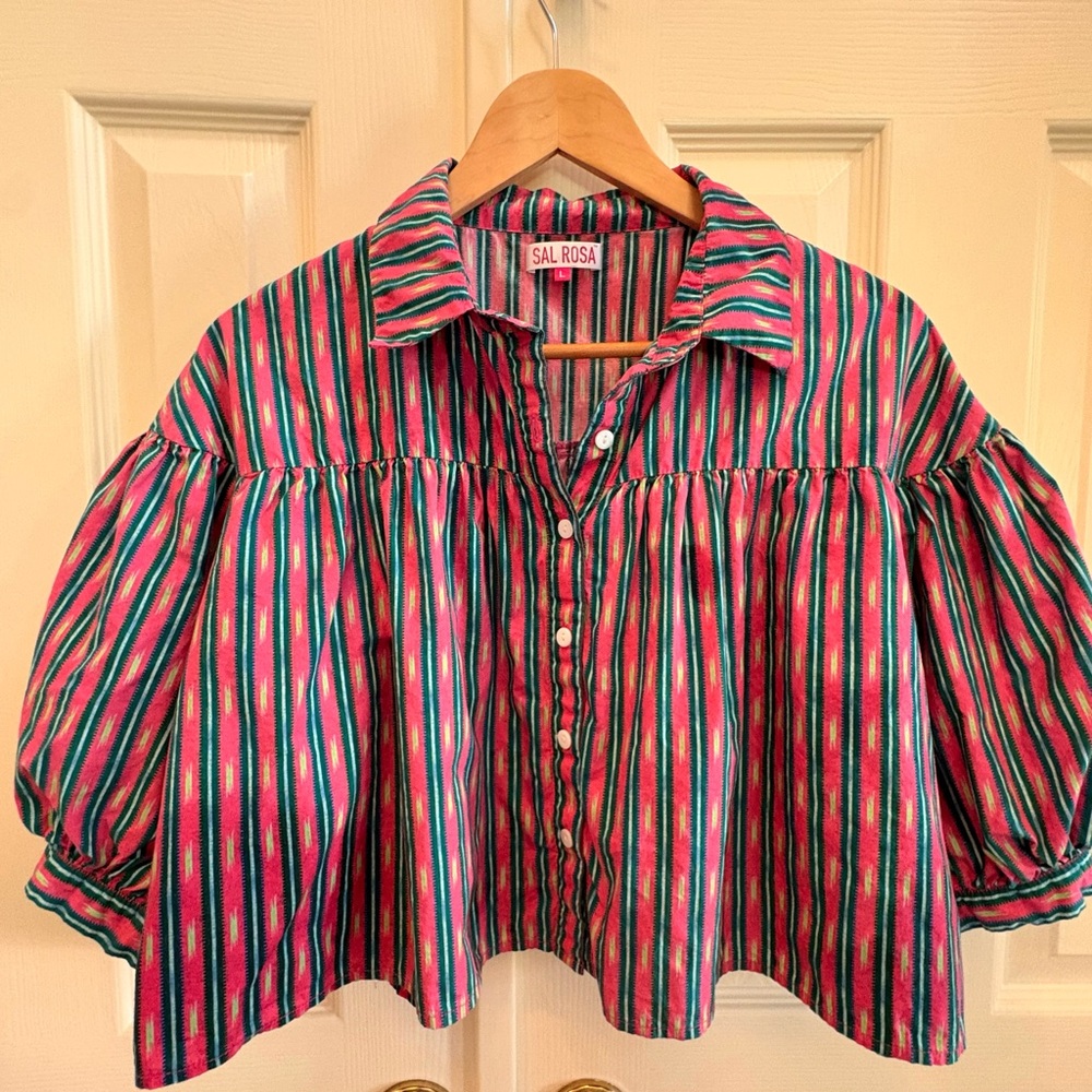Sal Rosa - EUC- Multicolor Striped Women's Blouse